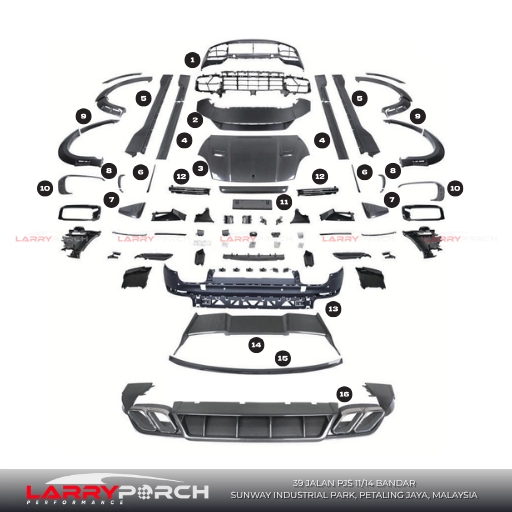 MSY Turbo Style Carbon Fiber Body Kit for Porsche Cayenne 9Y0.1 (2018-2023)