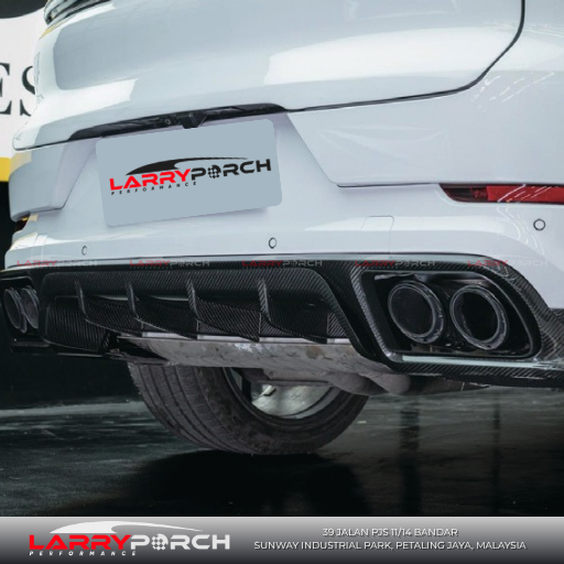 TKT Carbon Rear Diffuser_ Assembly for Porsche Cayenne 9y0.1 (2018-2023)