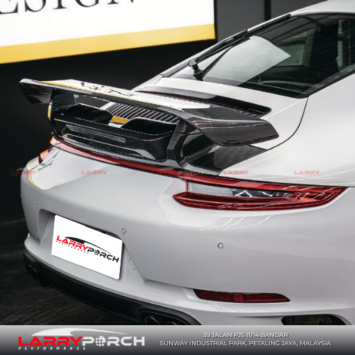 Porsche-carrera-Carbon-Fibre-rear-wing-Assembly-spoiler-LarryPorch-Selangor